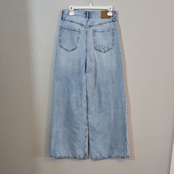 Aeropostale High Rise Super Wide Leg Light Blue Jeans, Size 8 Reg - Picture 7 of 10